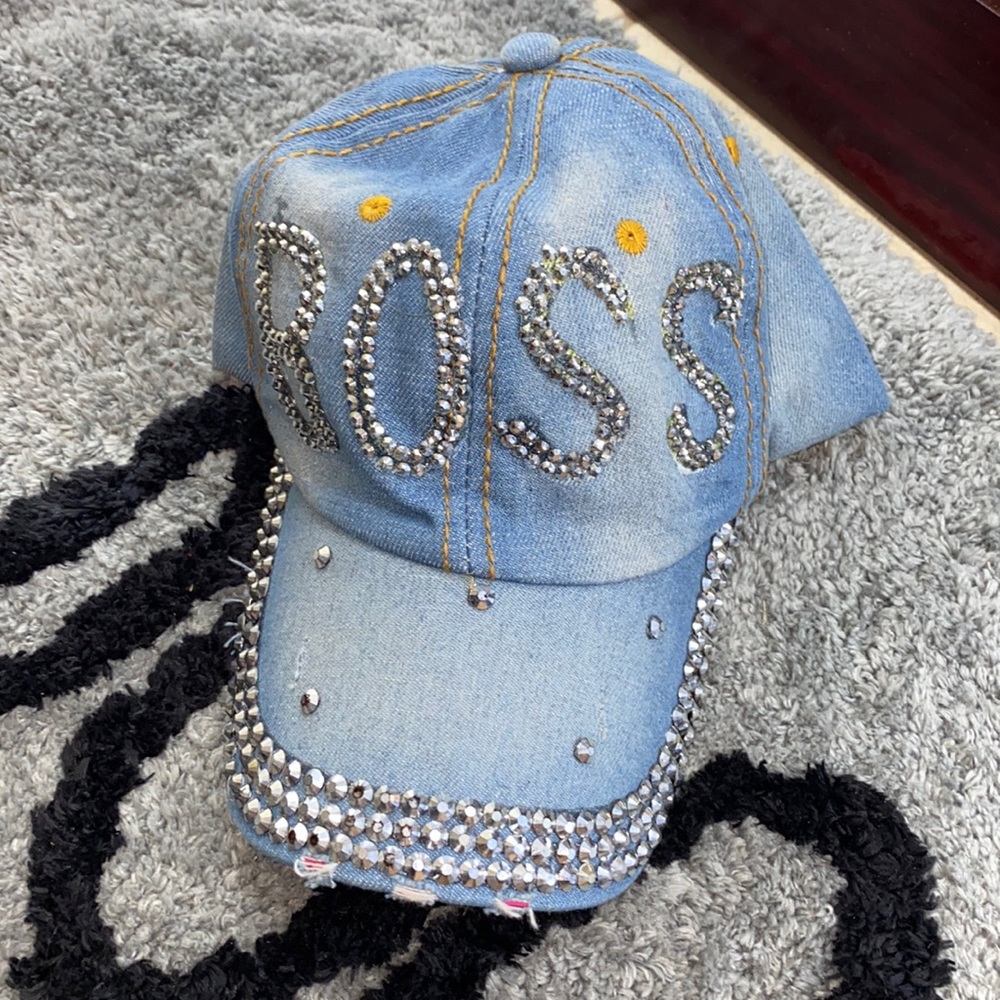 Distressed Bling Boss Hat✨